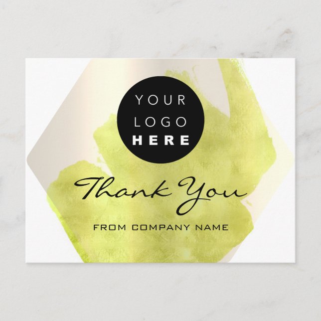Thank You For Your Purchase Logo Modern Green Postcard (Front)