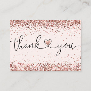 thank you for your purchase modern script heart business card