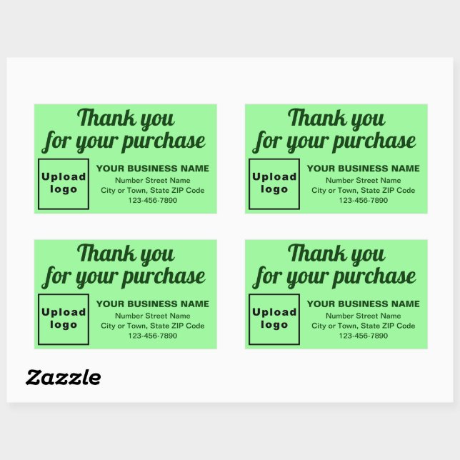 Thank You For Your Purchase on Light Green Rectangular Sticker (Sheet)
