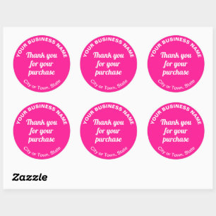 Thank You For Your Purchase on Pink Round Sticker