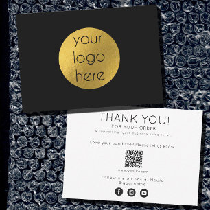 Thank You For Your Purchase Order Business Black Card