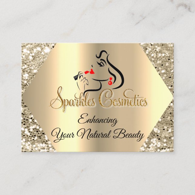 Thank You For Your Purchase Order Glitter Logo Business Card (Front)