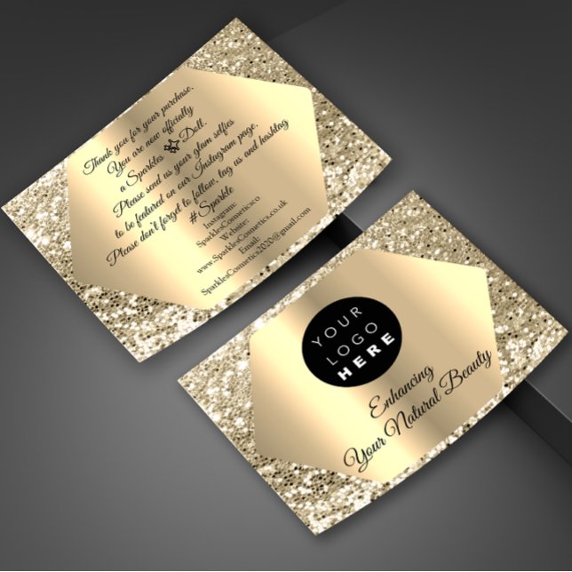 Thank You For Your Purchase Order Golden Logo Business Card (Creator Uploaded)