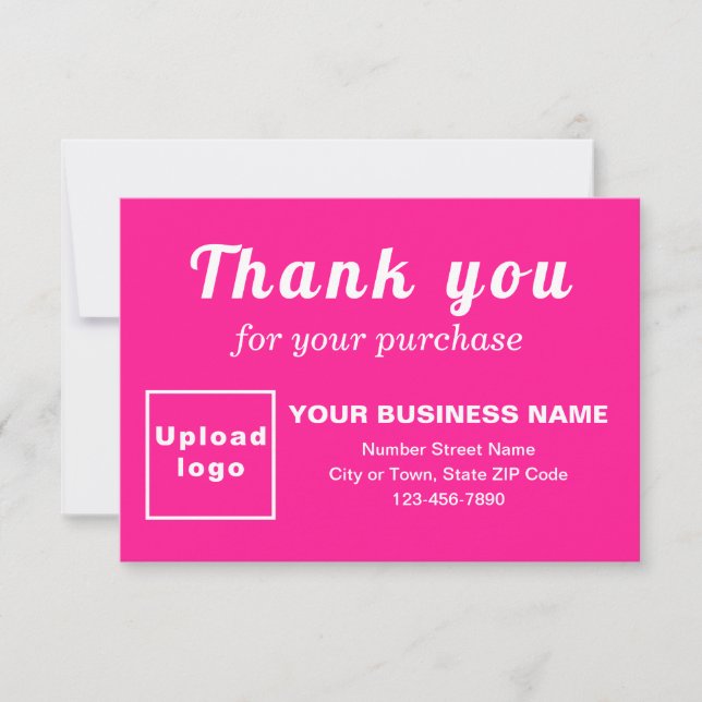 Thank You For Your Purchase Pink Flat Card (Front)