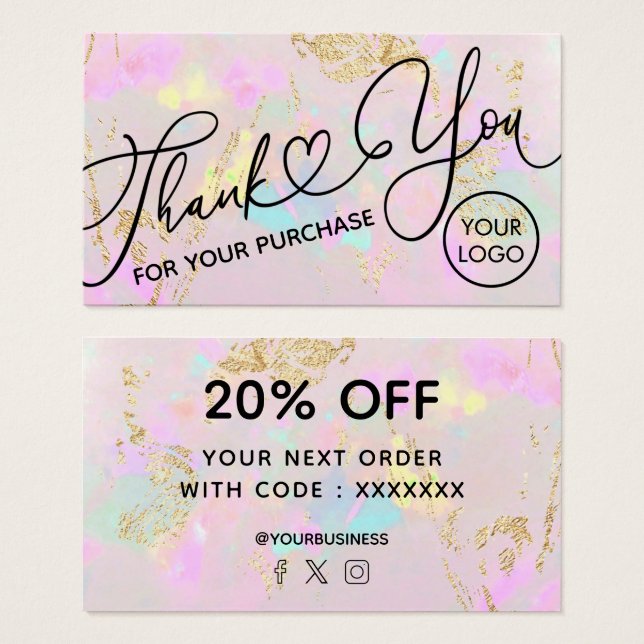 thank you for your purchase pink opal (Front & Back)