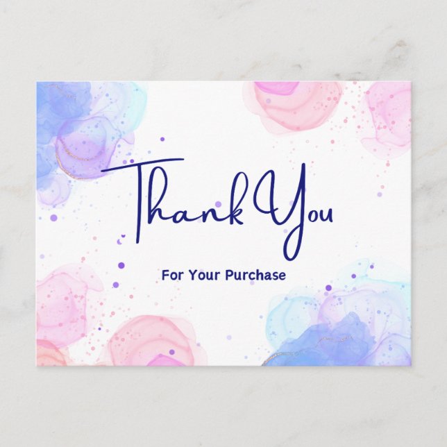 Thank you for your purchase  postcard (Front)