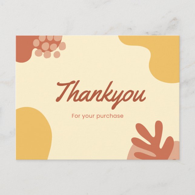 Thank you for your purchase  postcard (Front)