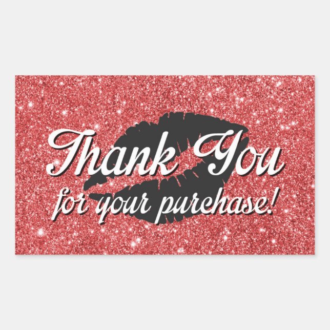 Thank you for your purchase rectangular sticker (Front)