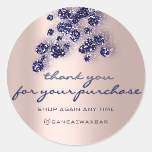 Thank You For Your Purchase Retail Boutique Blue Classic Round Sticker