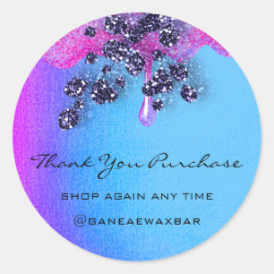 Thank You For Your Purchase Retail Boutique Drips Classic Round Sticker