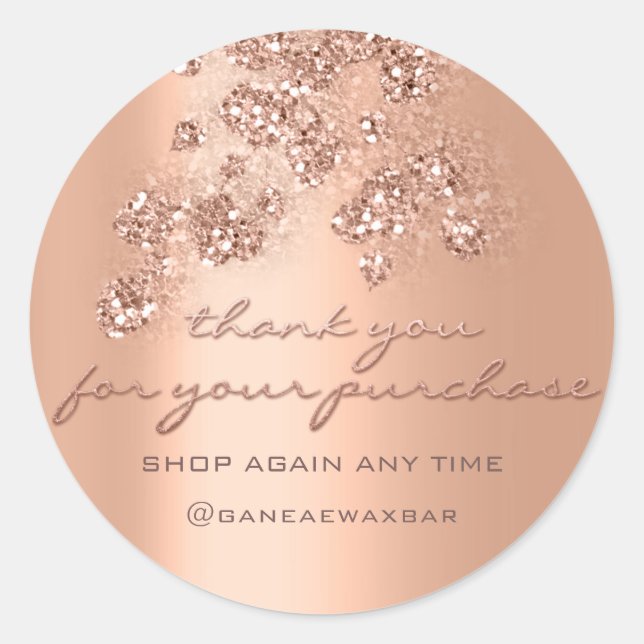 Thank You For Your Purchase Retail Boutique Glam Classic Round Sticker (Front)