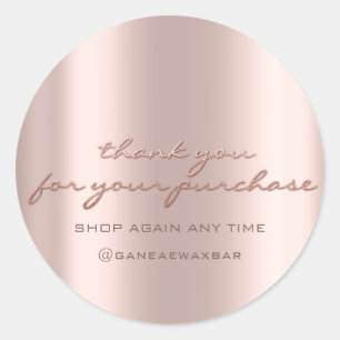 Thank You For Your Purchase Retail Boutique Rose Classic Round Sticker