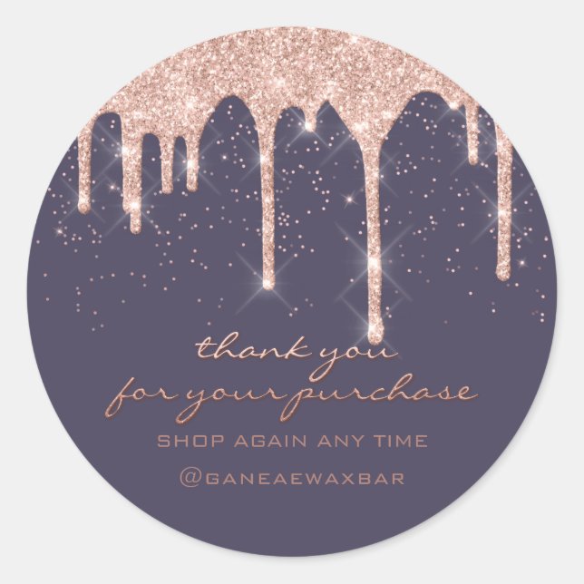 Thank You For Your Purchase Rose Retail Boutique Classic Round Sticker (Front)