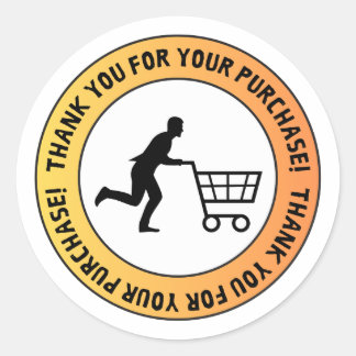 Thank You for Your Purchase – Shopping Cart Sticke Classic Round Sticker