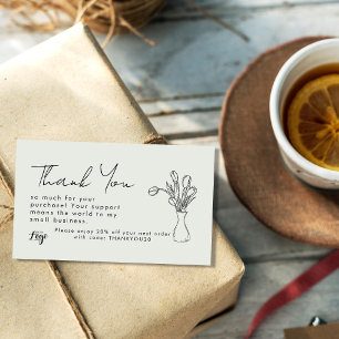 Thank You for Your Purchase Small Business Card