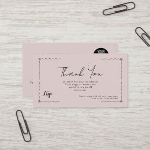 Thank You for Your Purchase Small Business Card   