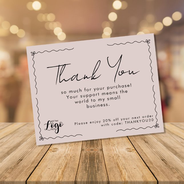Thank You for Your Purchase Small Business Card |  Custom Letterhead (Creator Uploaded)