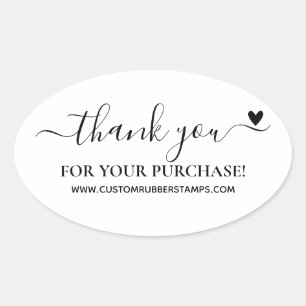 Thank You For Your Purchase   Small Business Oval Sticker