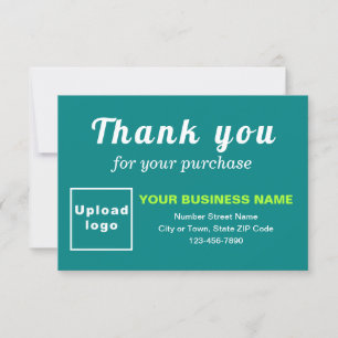 Thank You For Your Purchase Teal Flat Card