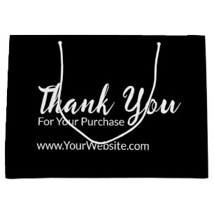 Thank You For Your Purchase Website Black & White Large Gift Bag