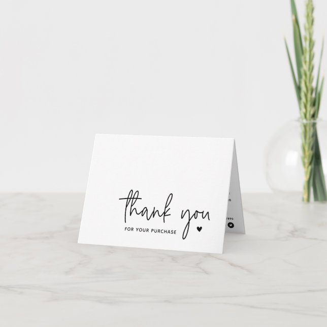 Thank You For Your Purchase With Logo Message Card (Front)