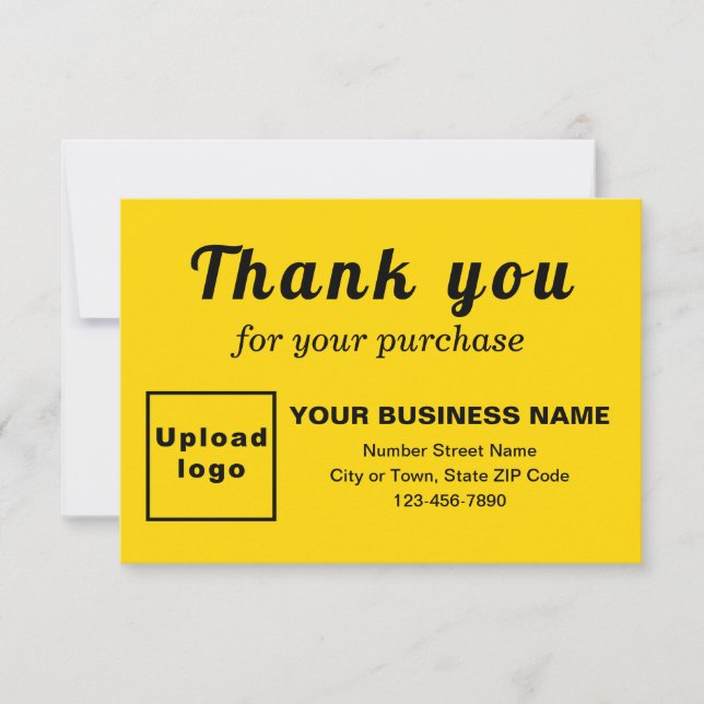 Thank You For Your Purchase Yellow Flat Card (Front)