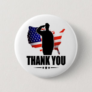 Thank You for your Service American Flag 6 Cm Round Badge