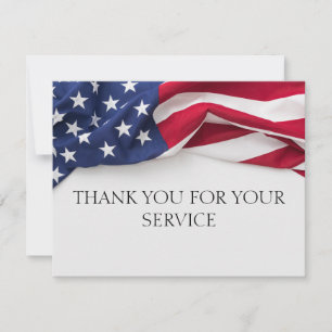 THANK YOU for your service American Flag Cards