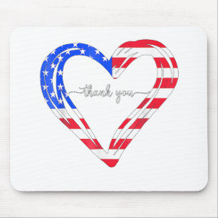 Thank You for your Service American Flag Mouse Pad