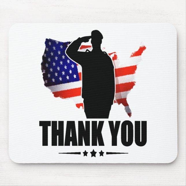 Thank You for your Service American Flag Mouse Pad (Front)