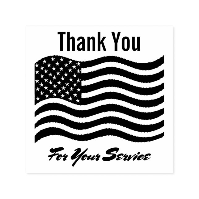 Thank you for your Service American Flag  Self-inking Stamp (Design)