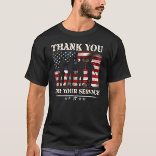 Thank You For Your Service American Flag Veterans  T-Shirt
