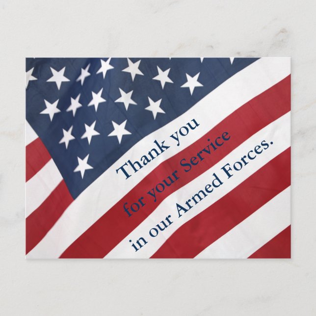 Thank you for your Service Armed Forces Postcard (Front)