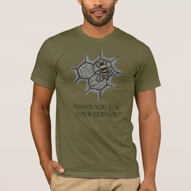 Thank you for your service bee  men's t-shirt (Front)