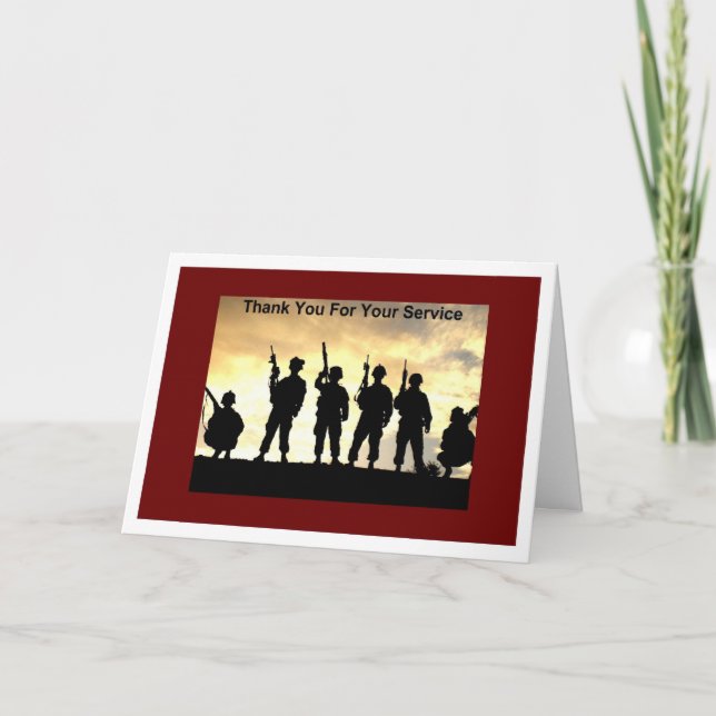 thank you for your service card (Front)