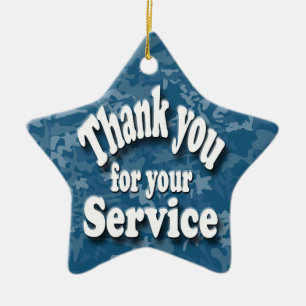 "thank you for your service ceramic tree decoration