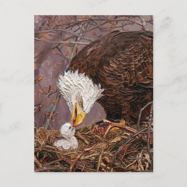 Thank You for Your Service Eagle Painterly Postcard (Front)