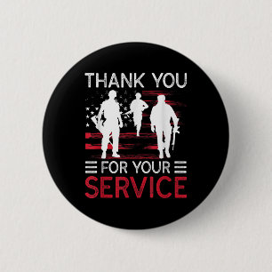 Thank You For Your Service Memorial Day 6 Cm Round Badge