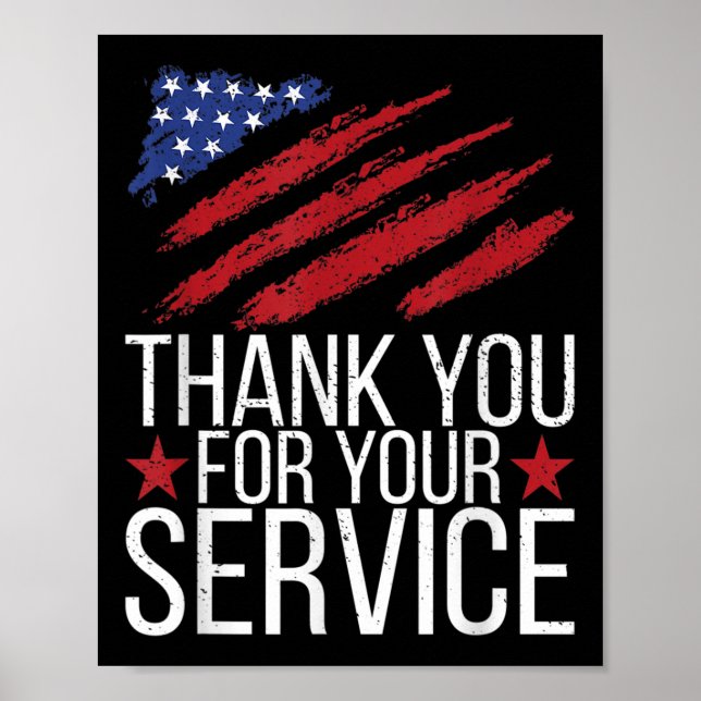 Thank You For Your Service Memorial Day American F Poster (Front)