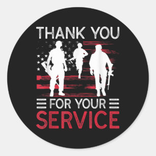 Thank You For Your Service Memorial Day Classic Round Sticker