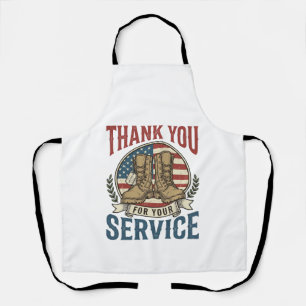 Thank You for Your Service Military Boots Shirt De Apron