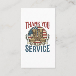 Thank You for Your Service Military Boots Shirt De Business Card