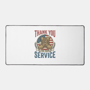 Thank You for Your Service Military Boots Shirt De Desk Mat