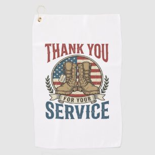 Thank You for Your Service Military Boots Shirt De Golf Towel