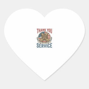 Thank You for Your Service Military Boots Shirt De Heart Sticker
