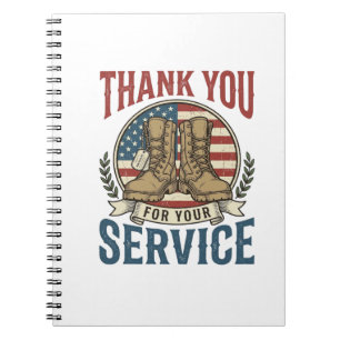 Thank You for Your Service Military Boots Shirt De Notebook