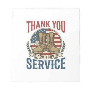 Thank You for Your Service Military Boots Shirt De Notepad