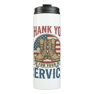 Thank You for Your Service Military Boots Shirt De Thermal Tumbler