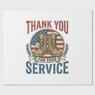 Thank You for Your Service Military Boots Shirt De Wrapping Paper