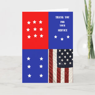 Thank You For Your Service Patriotic Card